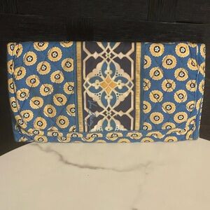 Vintage Vera Bradley "Riviera Blue" Trifold Wallet Retired Pattern Big Wallet